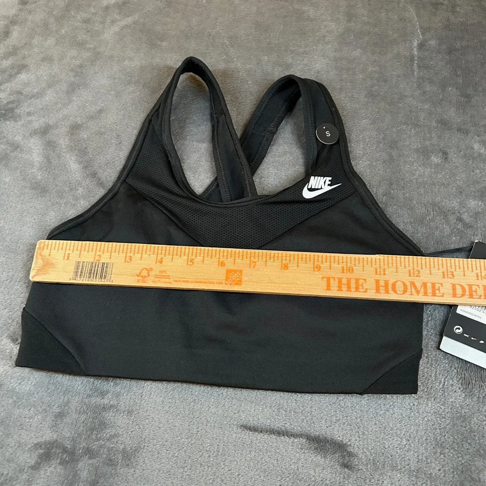 Nike Swoosh Sports Bra Medium Support Training Fitness Black Womens‎ Small NWT